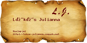 Lökös Julianna névjegykártya